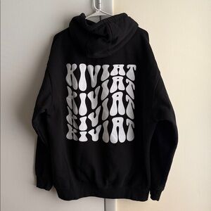 BROdenim Kiviat Black White Spellout Logo Hoodie Sweatshirt